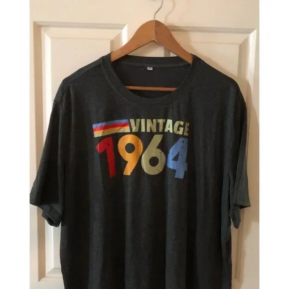 NWOT Vintage 1964 Gray 5XL T-Shirt - Picture 2 of 10